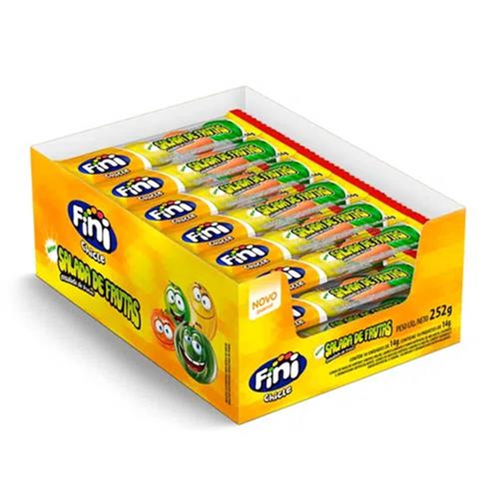 Fini Chicle Salada de Frutas 14g - Embalagem com 18 Unidades