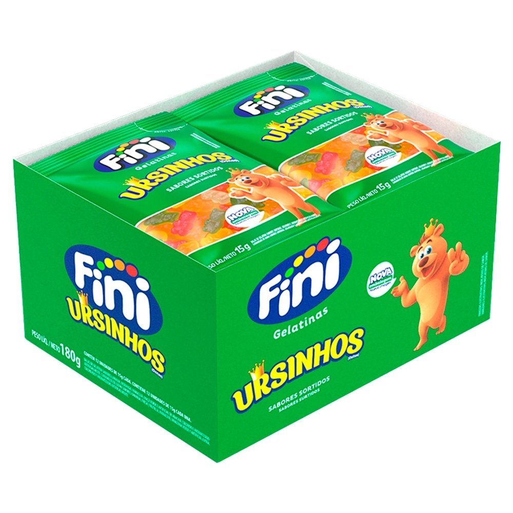 Bala Fini Gelatina Ursinhos 15g - Embalagem com 12 Unidades