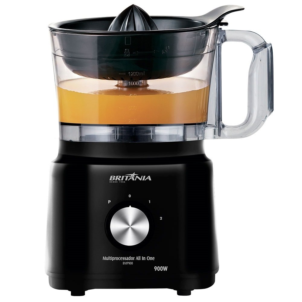 Processador de alimentos Britânia All In One BMP900P - 2 Velocidades + Pulsar, 1000W, Preto, 110V