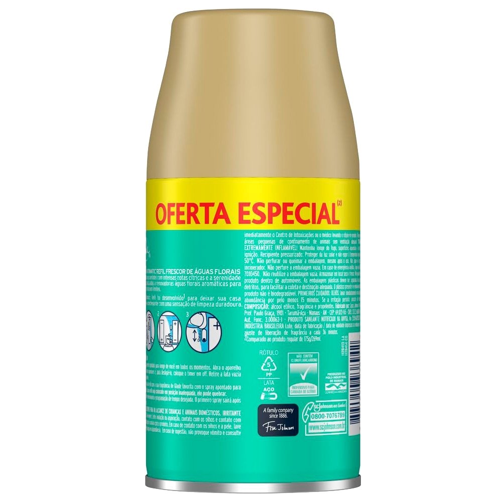 Desodorizador Glade Automatic Spray Refil - Frescor de Águas Florais 269ml Oferta Especial