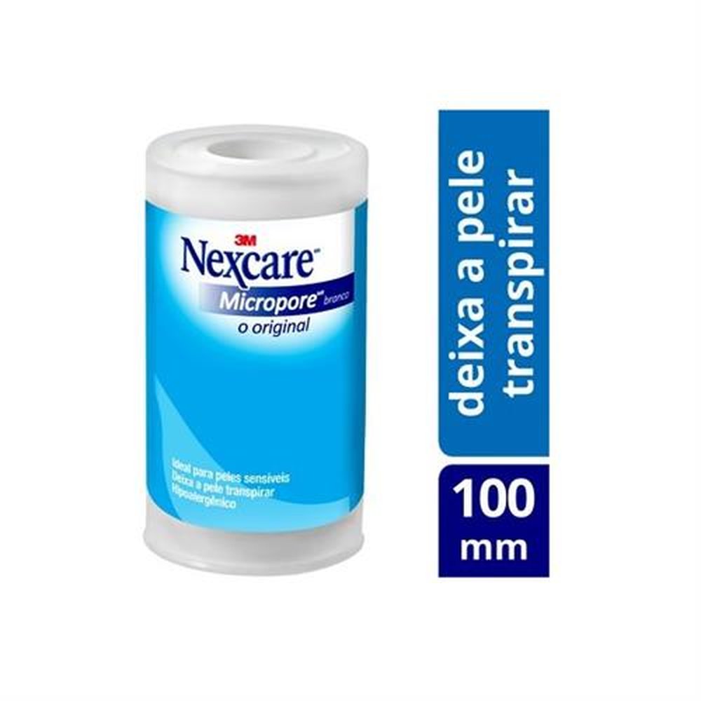 Fita Micropore Nexcare Branco 100MM X 4,5M