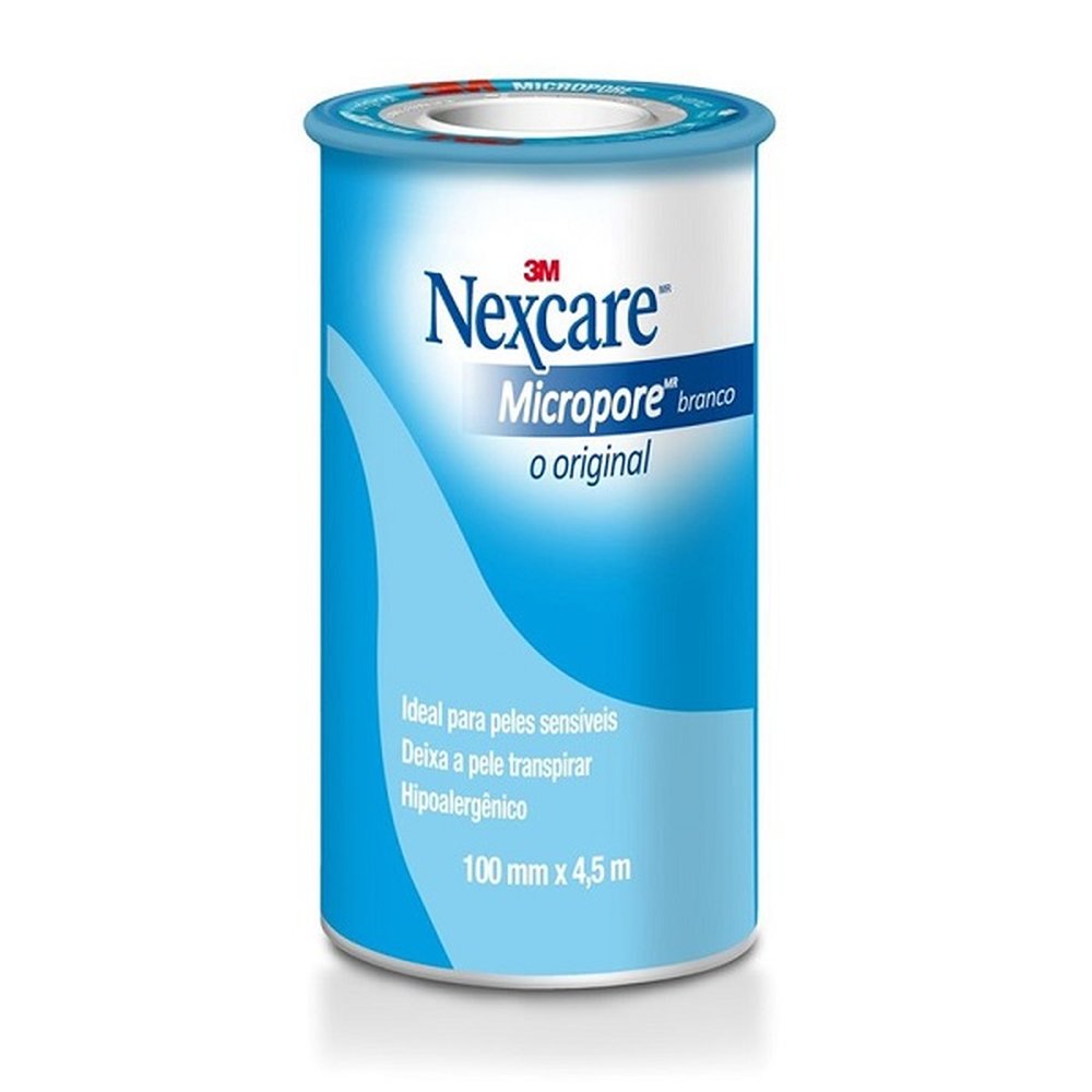 Fita Micropore Nexcare Branco 100MM X 4,5M