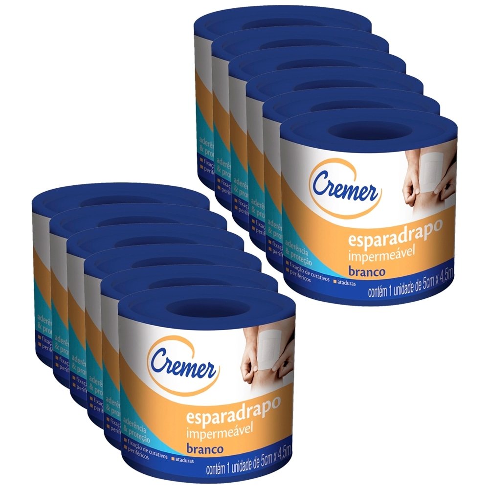 Esparadrapo Cremer Impermeável 5cmx4,5cm - Embalagem com 12 Unidades