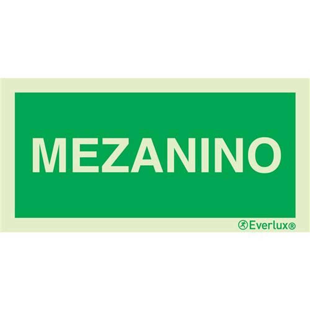 Placa Mezanino Fotoluminescente 20x10cm Everlux