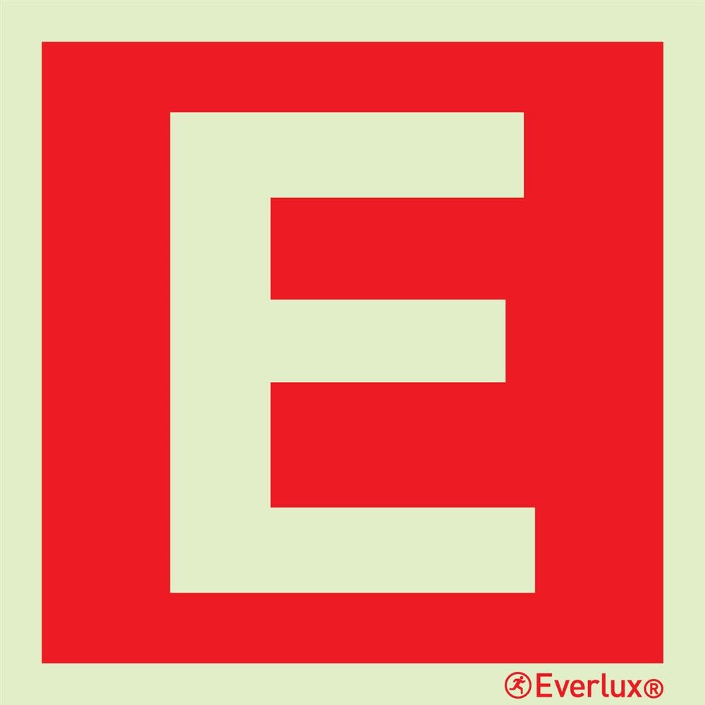 Placa Extintor "E" Fotoluminescente 20x20cm Everlux