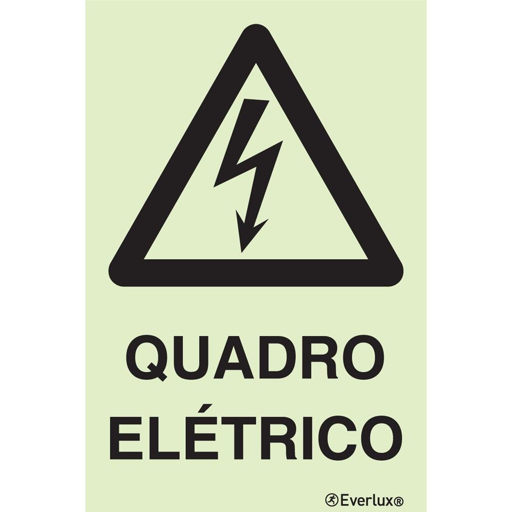 Placa Quadro Elétrico Fotoluminescente 15x20cm Everlux