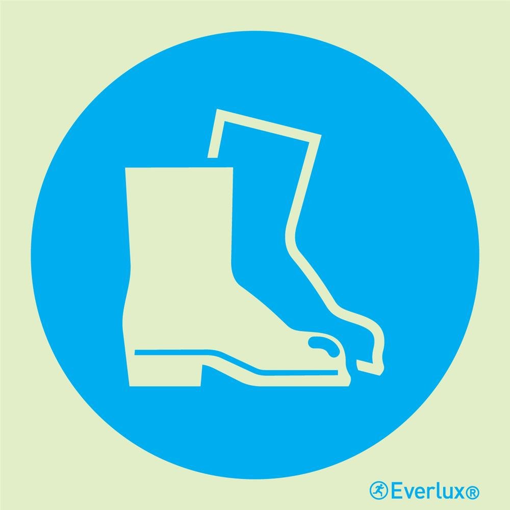 Placa Obrigatório Uso de Botas 15x15cm Everlux