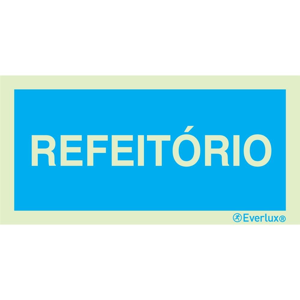 Placa Refeitório Fotoluminescente 20x10cm Everlux