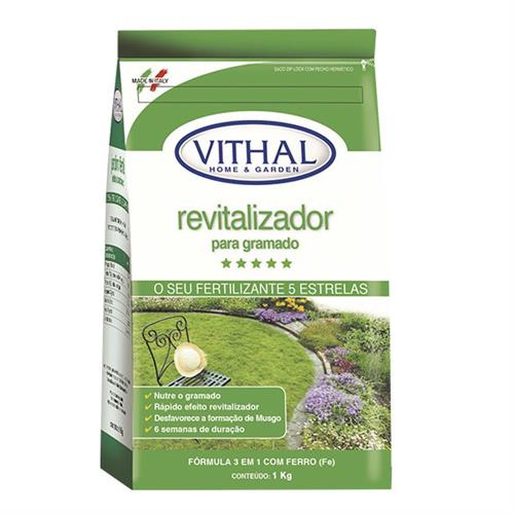 Fertilizante Fértil Revitalizador de Gramados Vithal - Embalagem Contém 12 Unidades de 1Kg