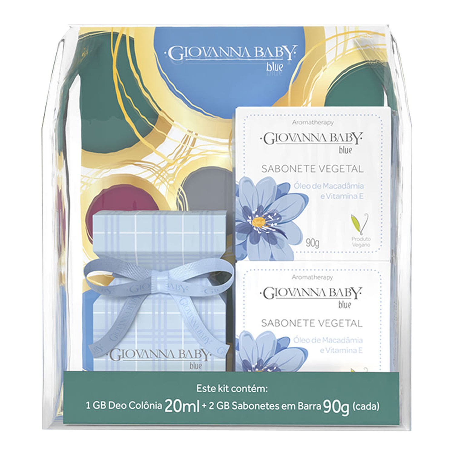 Kit Giovanna Baby Mini Blue Colonia 20Ml + 2 Sabonete Vegetal 90G