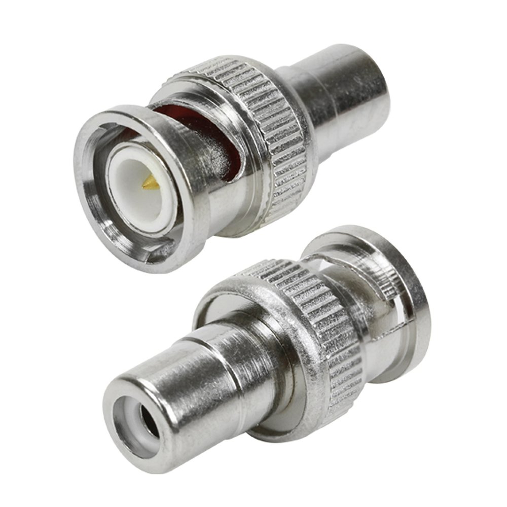 Adaptador BNC Níquel - BNC Macho Para RCA Fêmea - Metálico