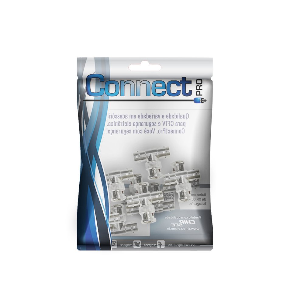 Adaptador BNC Níquel - BNC Macho Para 2 BNC Fêmea ( Adaptador T ) - Metálico