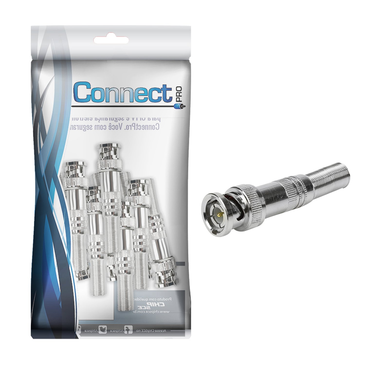 Conector BNC 50 Ohms - Rg-59 - 6MM Para Solda Com Mola
