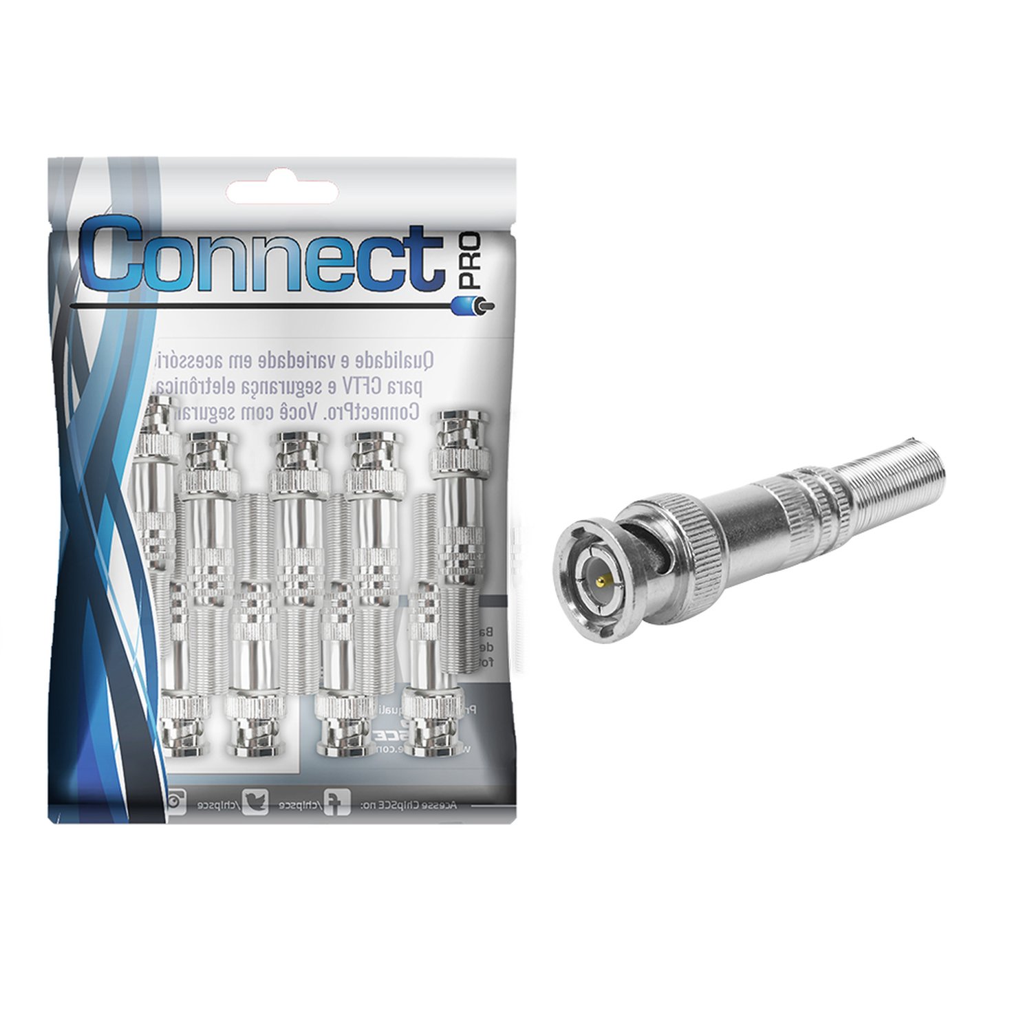 Conector BNC 50 Ohms - Rg-59 4MM Para Solda Com Mola