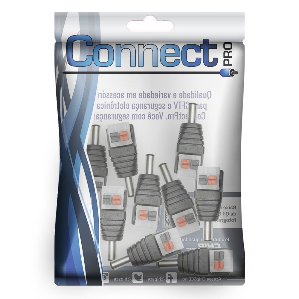 Plug Borne - P4 Macho Com Borne 2.5 / 5.5MM - Engate Rápido