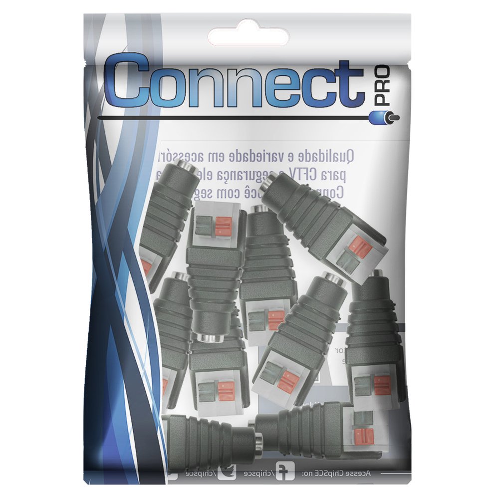 Jack Borne - J4 Fêmea Com Borne 2.1 / 5.5MM - Engate Rápido