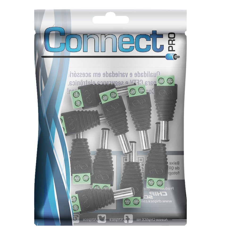 Plug Borne - P4 Macho Com Borne 2.1 / 5.5MM - Parafuso