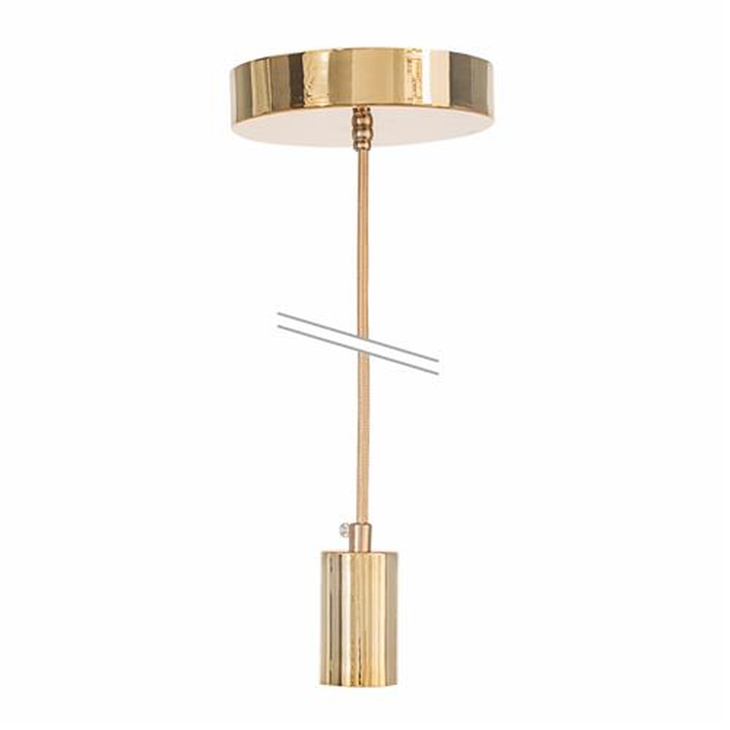 Pendente Metallum Dourado G-Light 1Xe27 C/ Canopla E Cabo Dourado