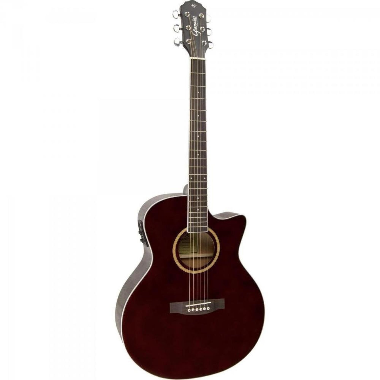 Violão Eletroacústico Grand Auditorium Cutaway Aço Gsf-3 Translucent Dark Wine Giannini