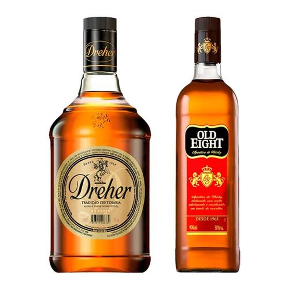 Kit com 12 Conhaque Dreher 900ml + 3 Aperitivo Old Eight 900ml