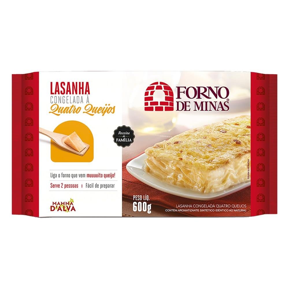 Lasanha Quatro Queijos Congelada Forno de Minas 6x600g