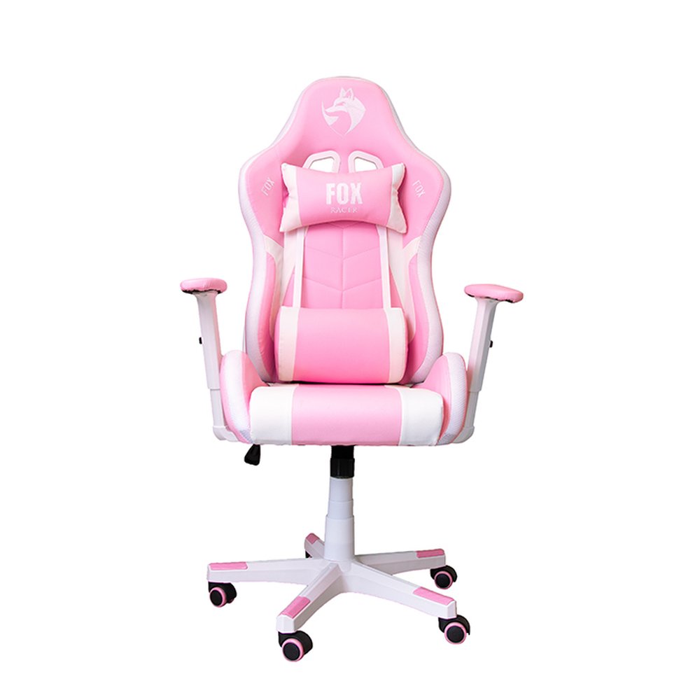 Cadeira Gamer Fox Racer RGB Rosa com Iluminação (Led) - Logo Branco