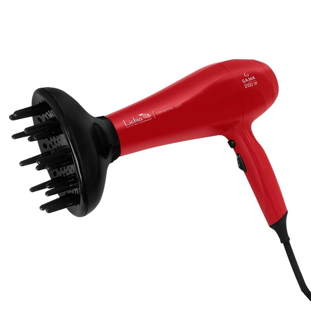 Secador de Cabelo Gama Lichia Ceramic Ion com 2 Velocidades 2 Temperaturas 2100W, Vermelho, 220V