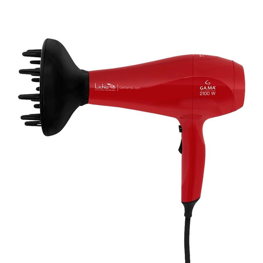 Secador de Cabelo Gama Lichia Ceramic Ion com 2 Velocidades 2 Temperaturas 2100W, Vermelho, 220V