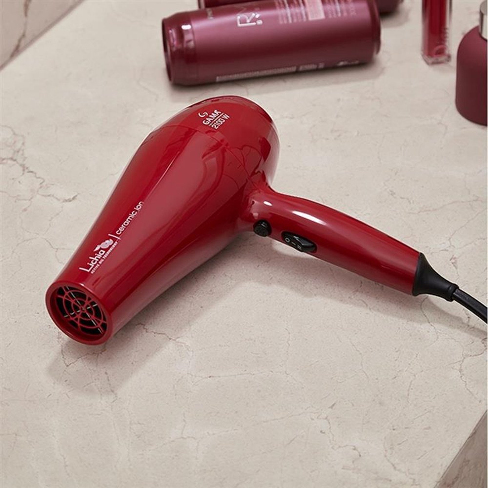 Secador de Cabelo Gama Lichia Ceramic Ion com 2 Velocidades 2 Temperaturas 2100W, Vermelho, 220V