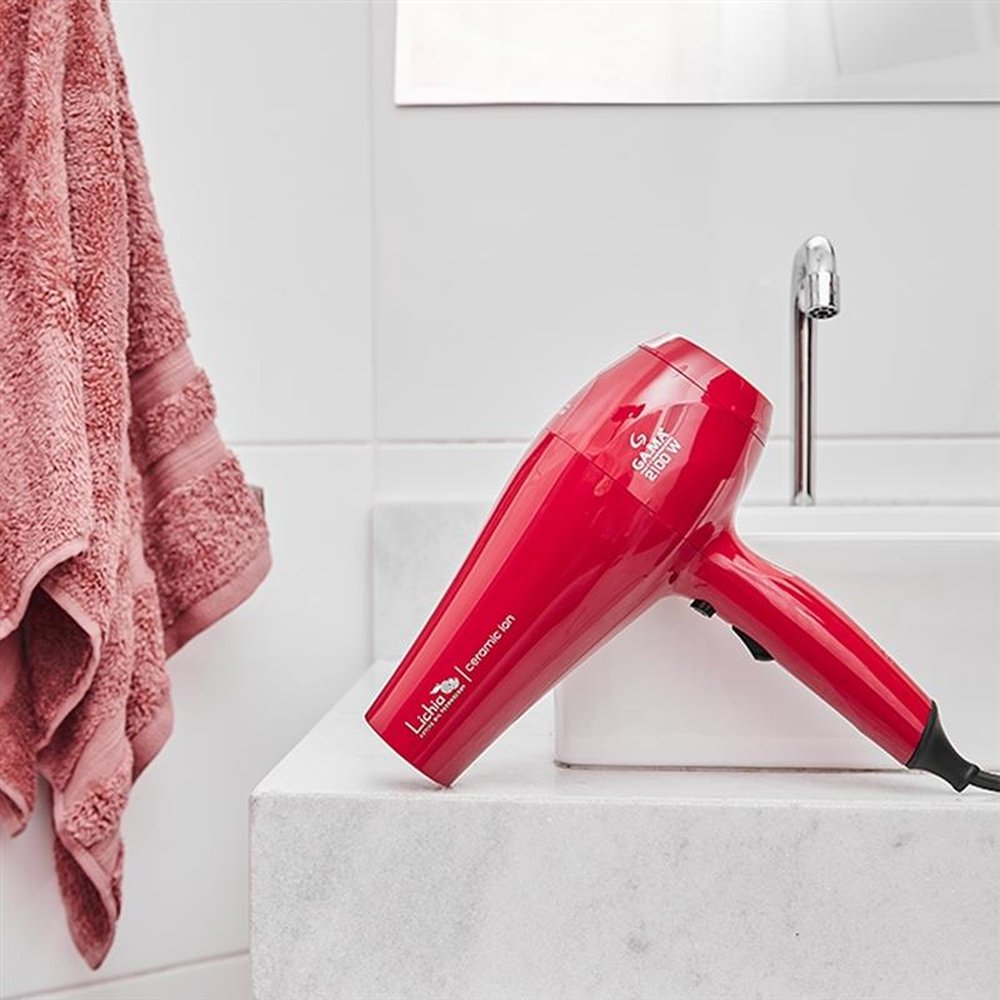 Secador de Cabelo Gama Lichia Ceramic Ion com 2 Velocidades 2 Temperaturas 2100W, Vermelho, 220V