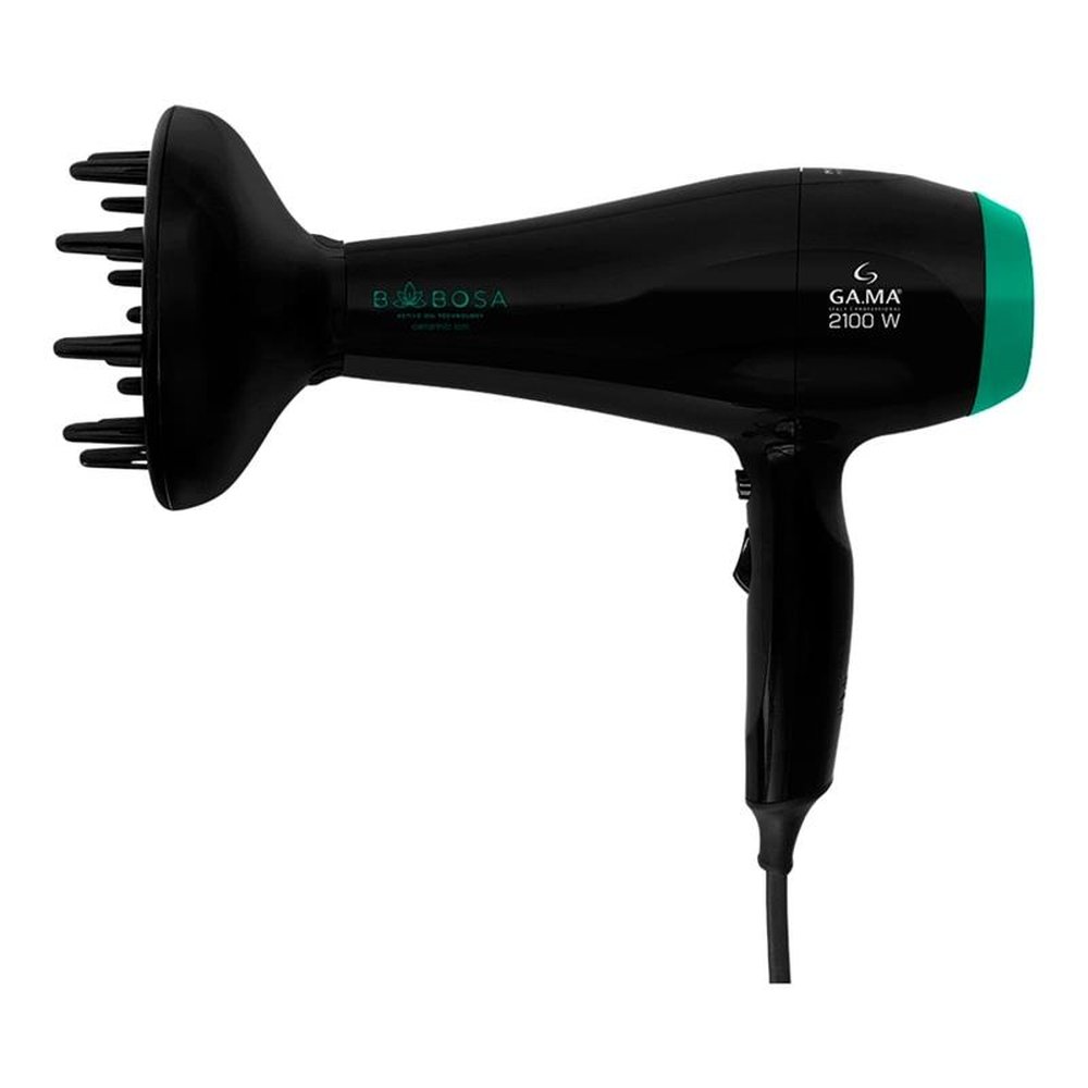 Secador de Cabelo Gama Babosa Ceramic Ion 2 Velocidades 3 Temperaturas 2100W, Preto/Verde, 220V