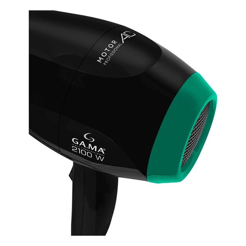 Secador de Cabelo Gama Babosa Ceramic Ion 2 Velocidades 3 Temperaturas 2100W, Preto/Verde, 220V