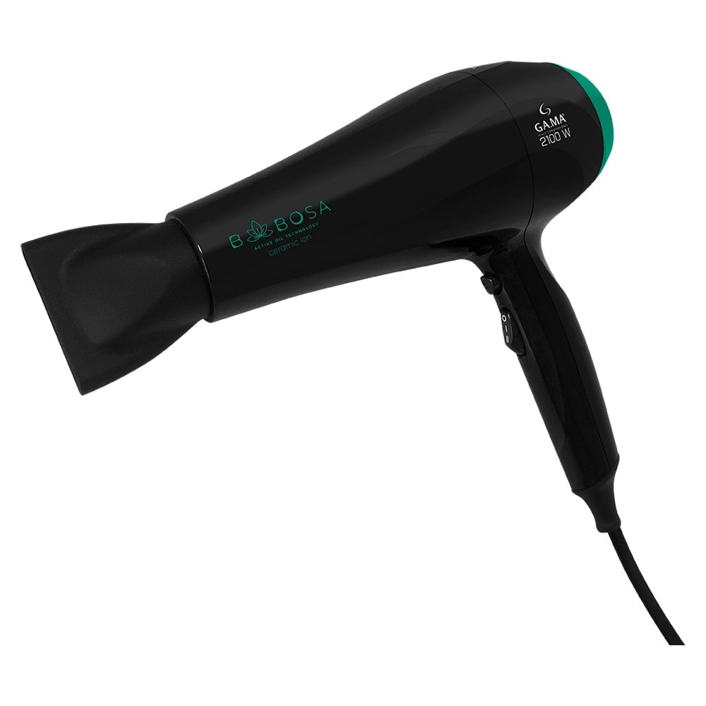 Secador de Cabelo Gama Babosa Ceramic Ion 2 Velocidades 3 Temperaturas 2100W, Preto/Verde, 110V