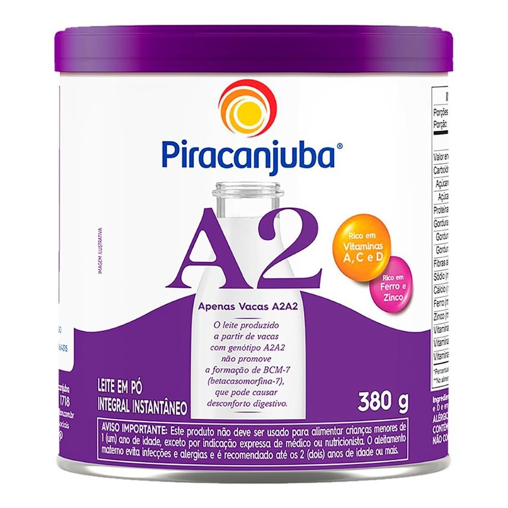 Leite em Pó Piracanjuba A2 Integral Instantâneo 380g