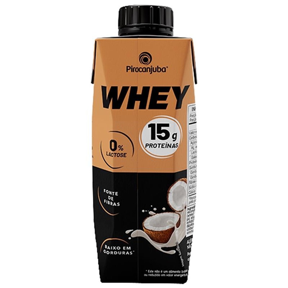 Bebida Láctea Piracanjuba Whey Zero Lactose Coco 250ml Embalagem com 12 Unidades