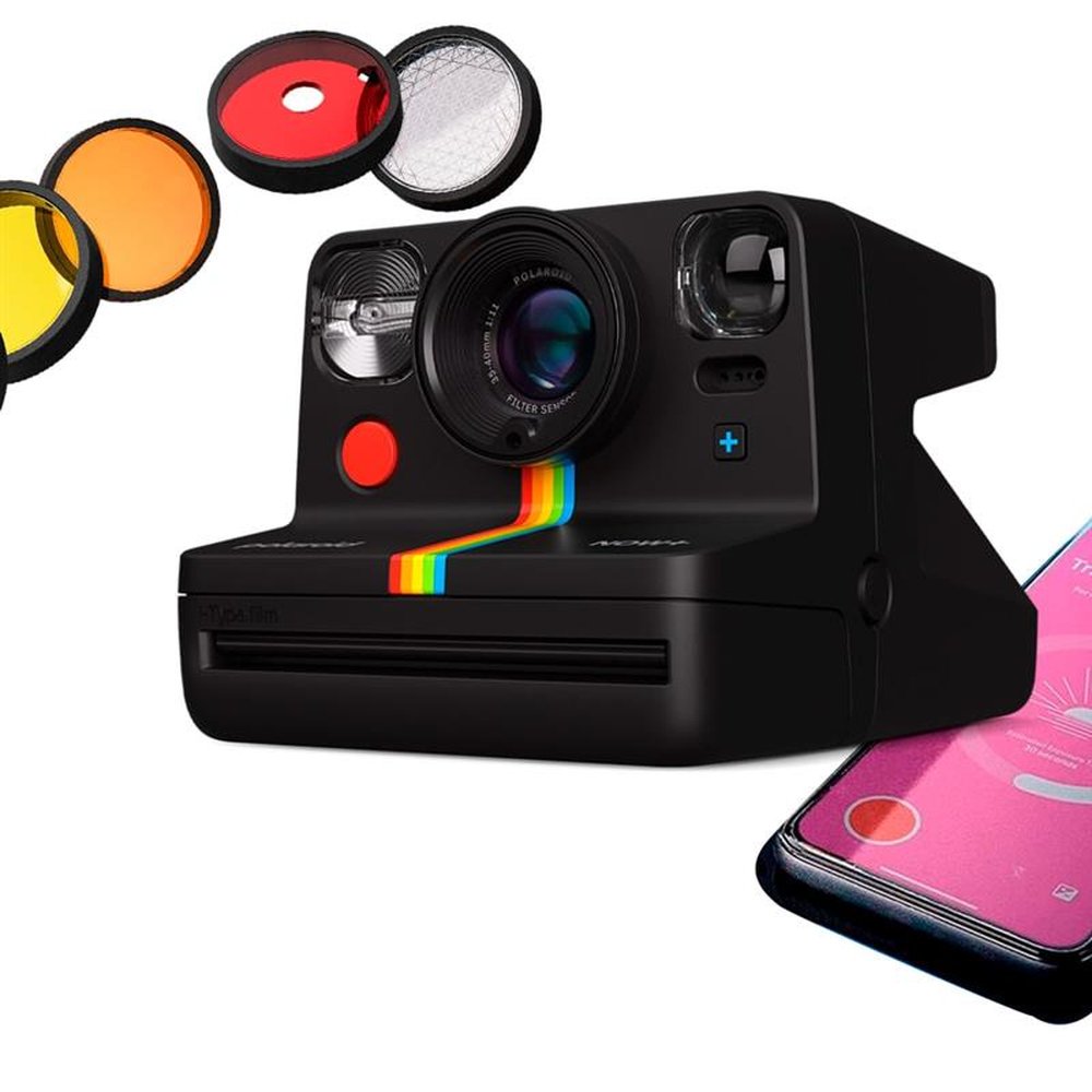 Câmera Instantânea Polaroid Now+ I-Type Bluetooth Com 5 Filtros De Lente -Preta