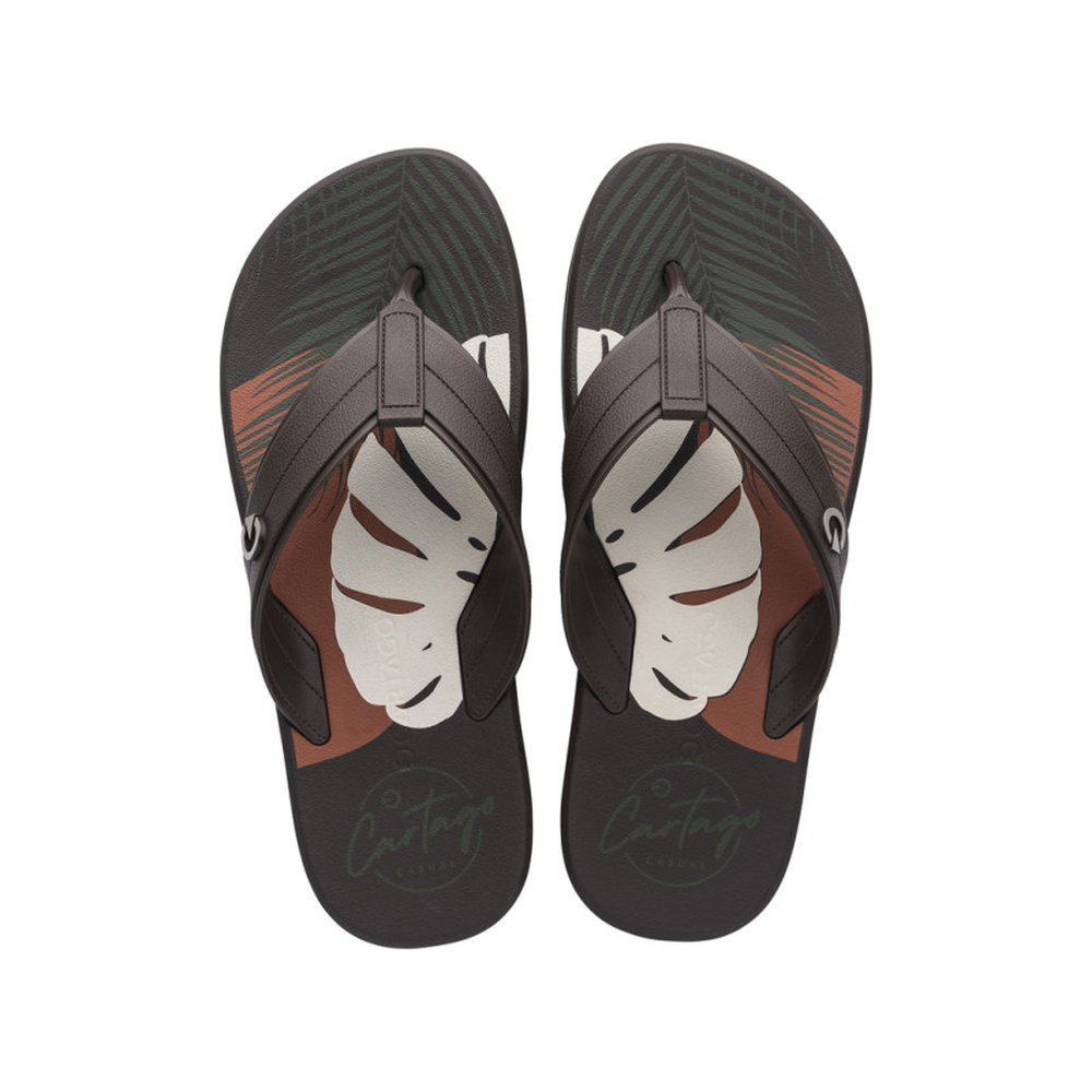 Chinelo Cartago Ilheus II 11973 (37-44) 02258 - Marrom Verde Bege AL477