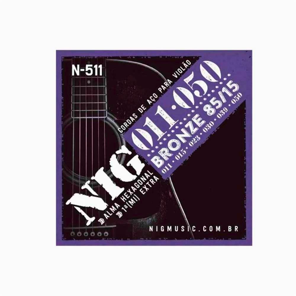 Encordoamento Violão Aço 011 1ª Corda (Mí) Extra N511 Nig