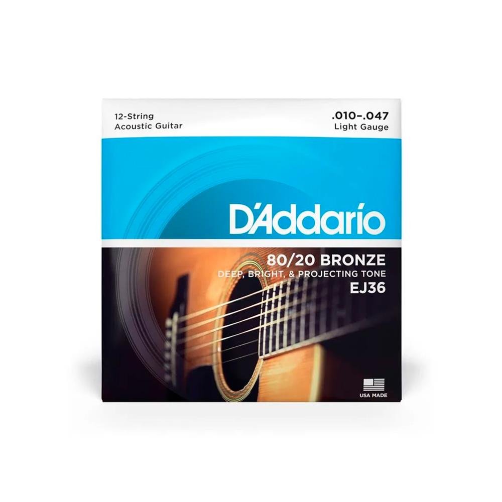 Cordas Para Violão Aço D Addario Bronze 80/20 Ej 36 12C 010