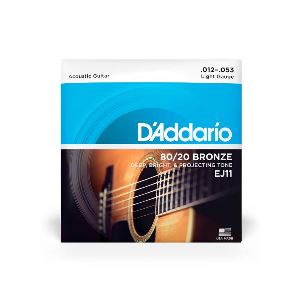 Cordas Para Violão Aço D Addario Bronze 80/20 Ej11 012" 053"