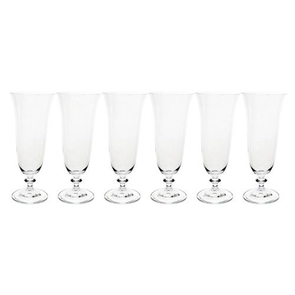 Jogo De 6 Tacas Para Cerveja Angela Em Cristal Ecologico 360Ml A20Cm
