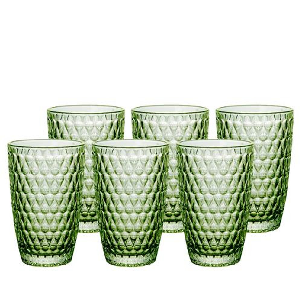 Jogo De 6 Copos Amelie Em Vidro 355Ml A13Cm Cor Verde