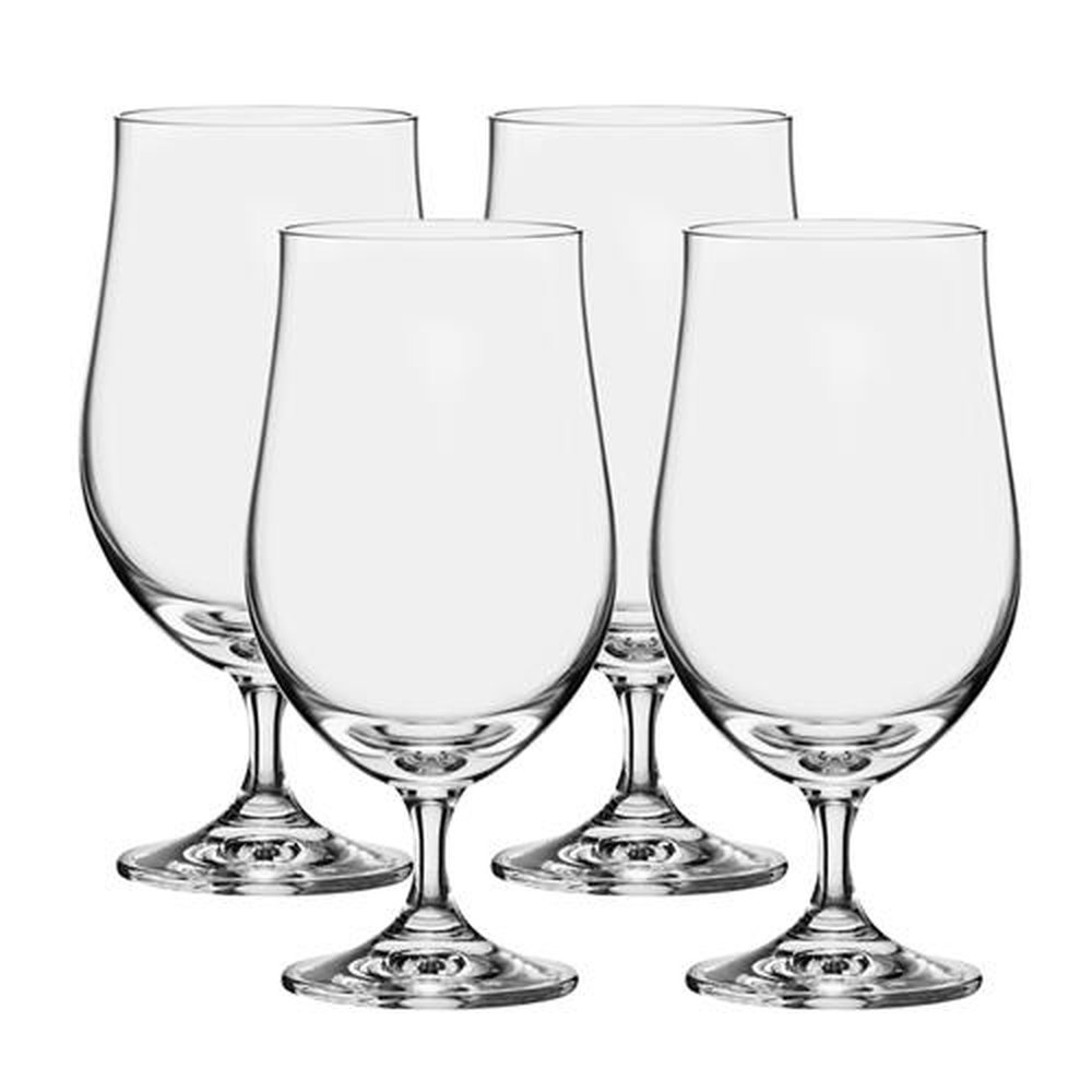 Jogo De 4 Tacas Para Cerveja Tulipa Em Cristal Ecologico 380Ml A18Cm