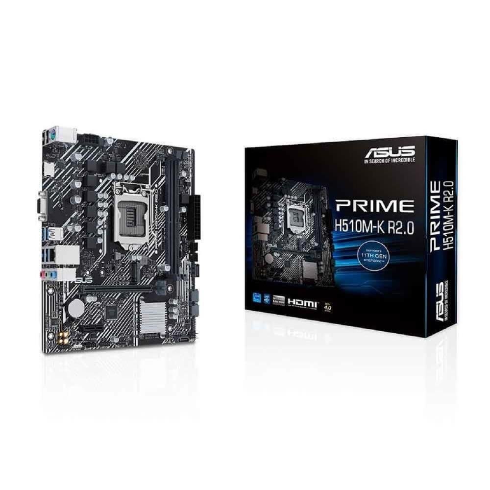 Placa mãe Asus, DDR4, Chipset H510, Socket Intel LGA1200, mATX, Prime H510M-K R2.0