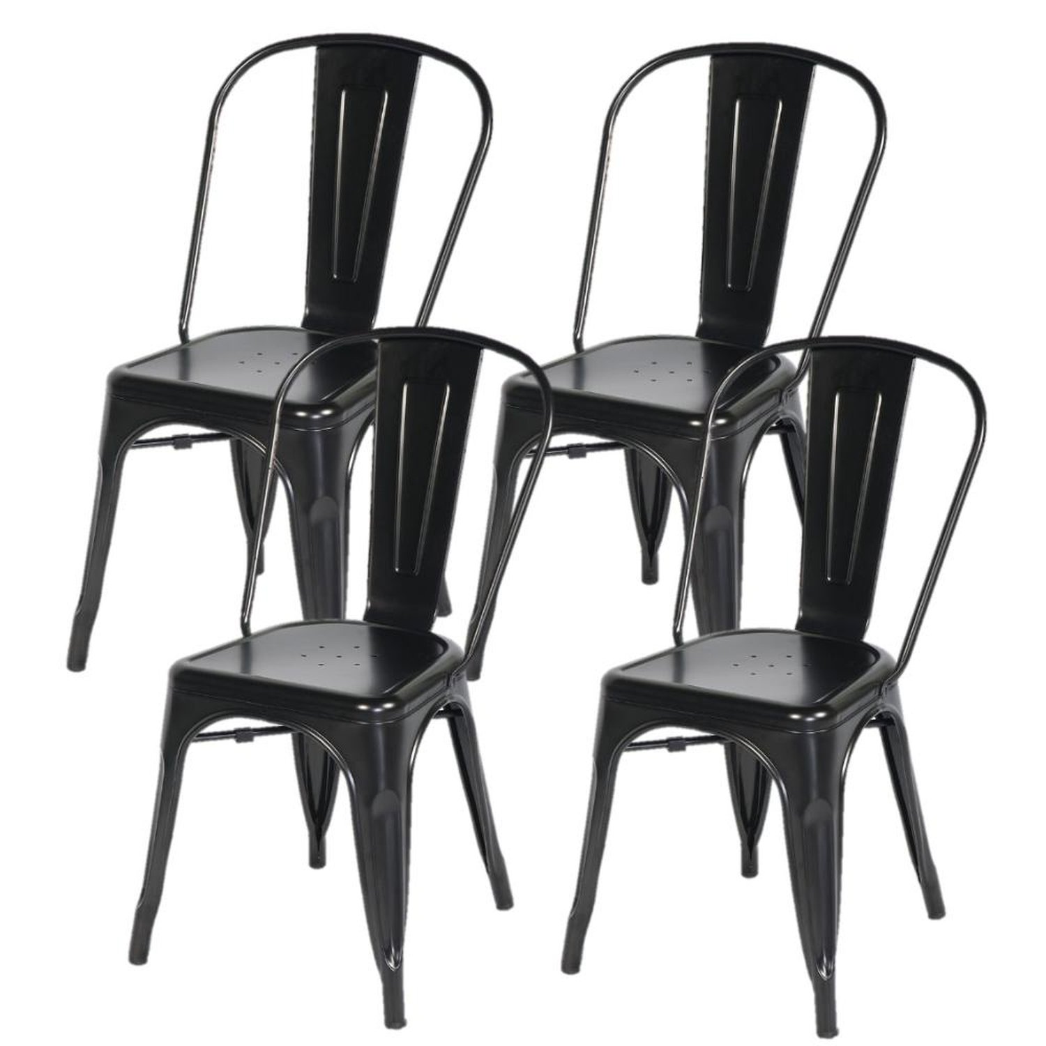 Kit Com 4 Cadeiras Francesinha Tolix Iron Preto