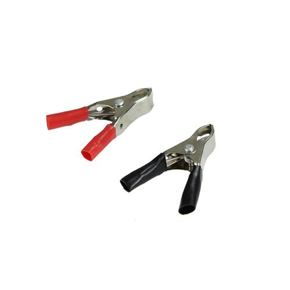 Garra Jacaré Bateria 10A Pequeno Preto/Vermelho Preta Com 2 Peças