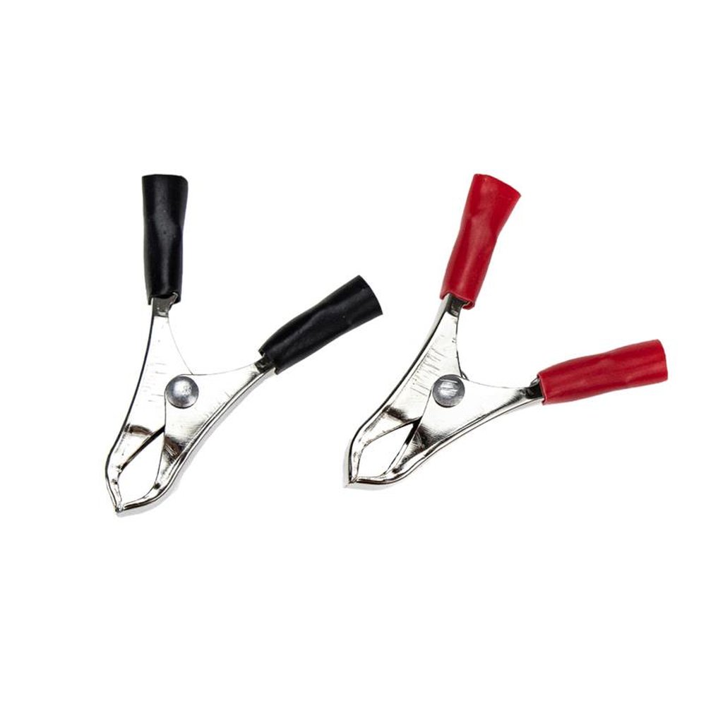 Garra Jacaré Bateria 10A Pequeno Preto/Vermelho Preta Com 2 Peças
