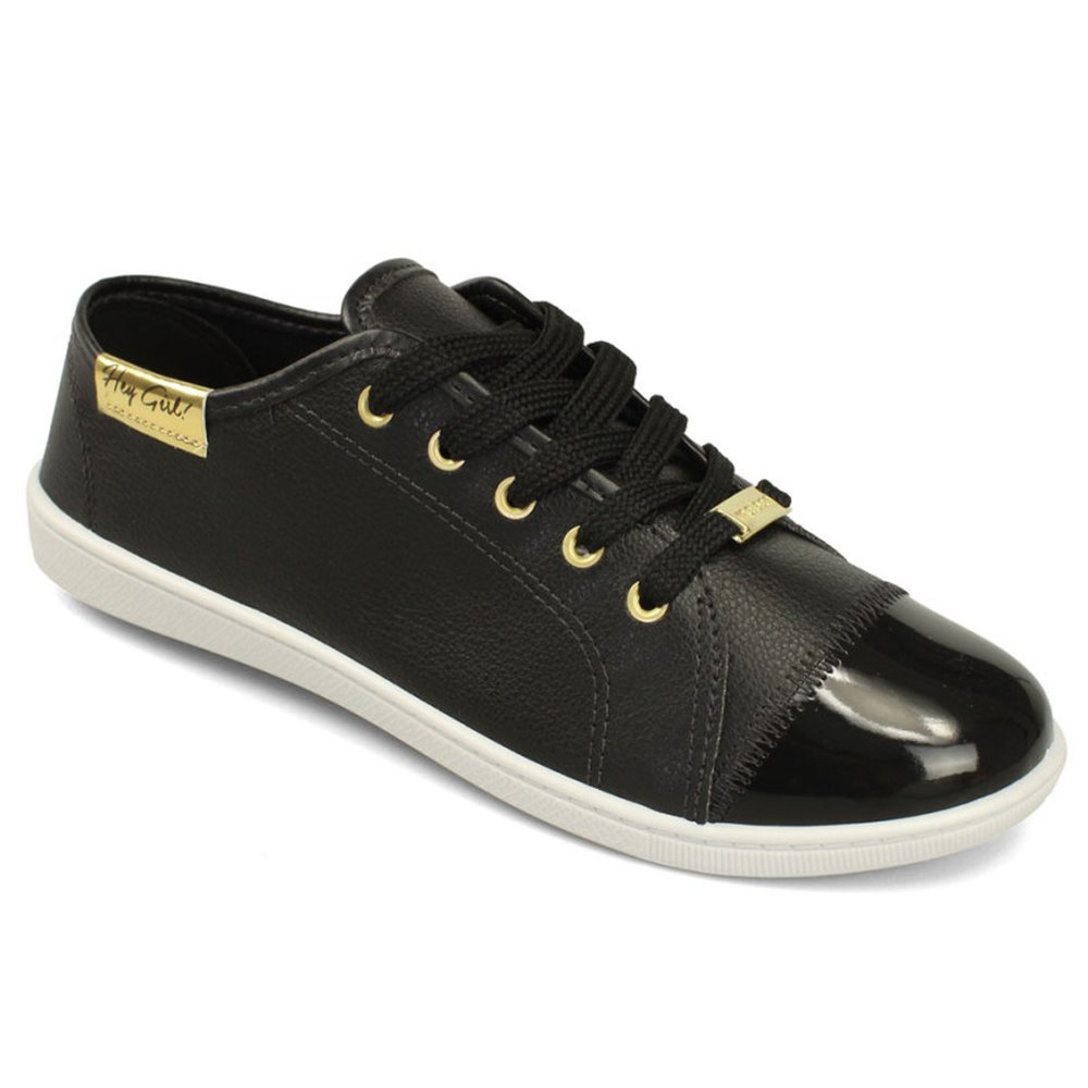Tênis Moleca 5605.412 (34-39) Napa 12681 - Preto 15745