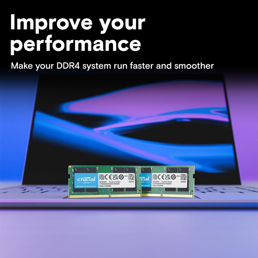 Memória RAM para Notebook Crucial, 32GB, 3200MHz, DDR4, CL22, Verde - CT32G4SFD832A