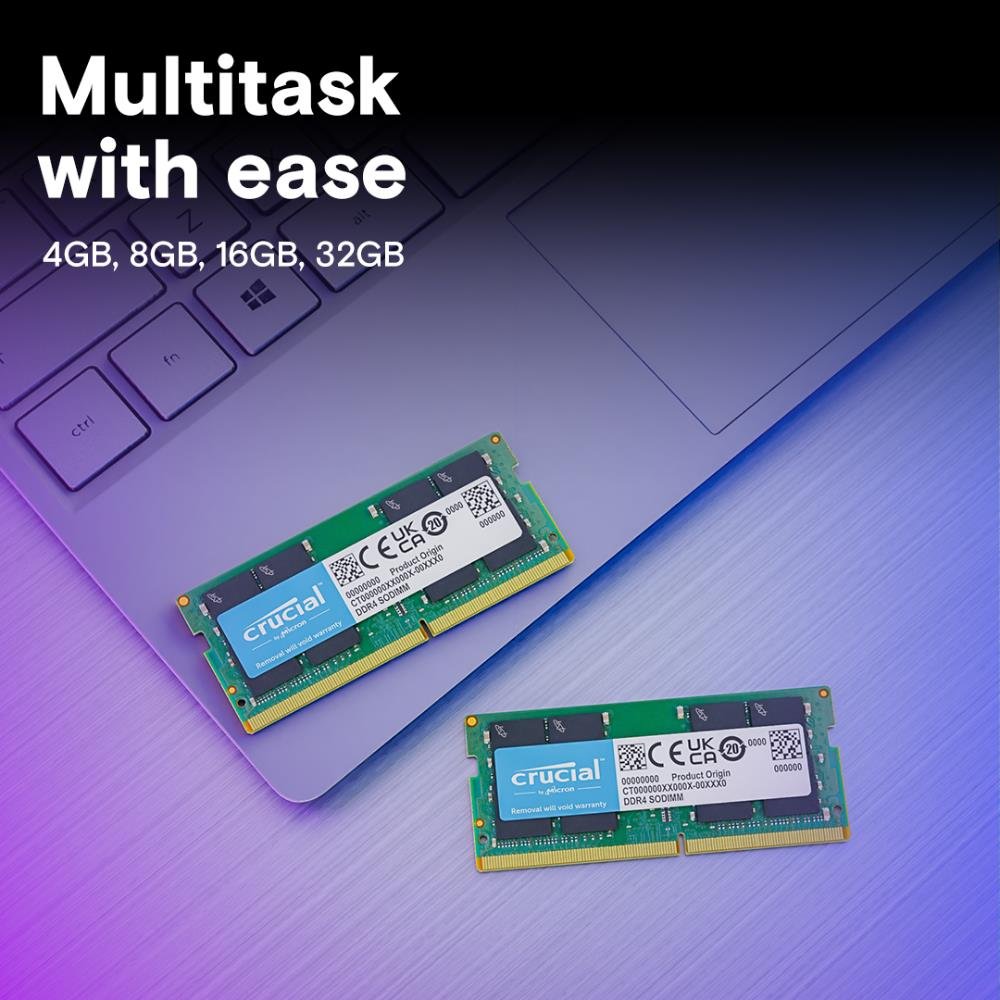 Memória RAM para Notebook Crucial, 32GB, 3200MHz, DDR4, CL22, Verde - CT32G4SFD832A
